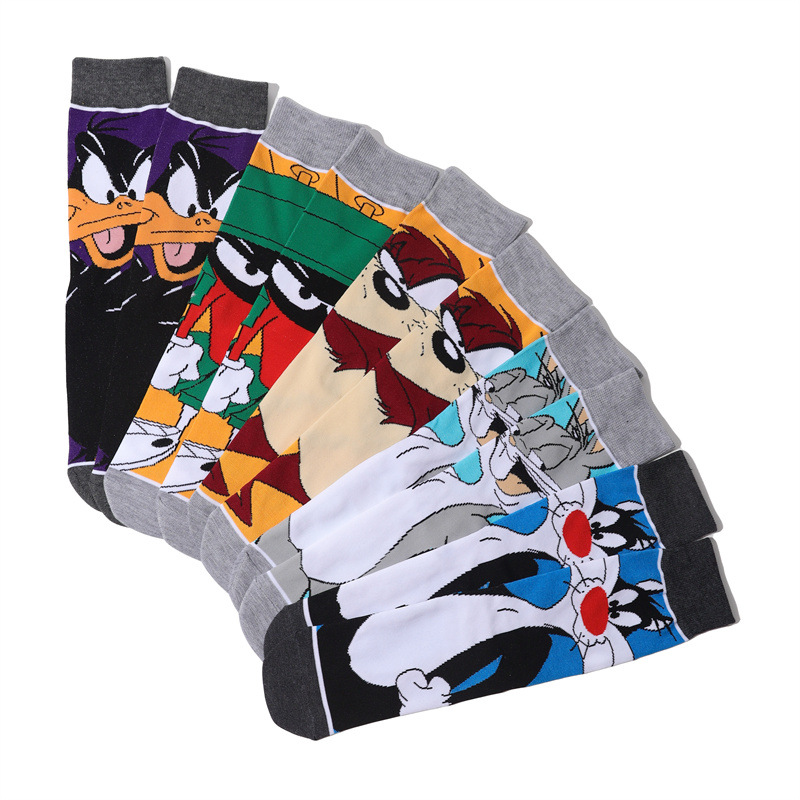 Wholesale Trendy Men'S Cotton Cartoon Tube Socks Stockists Women'S Animation Personalized Socks-5Prs 18 Img_4382