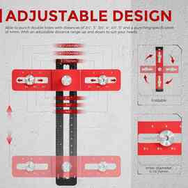 1套 颜色：图片色 材质：铝合金 橱柜拉手打孔器 5inch 带档把升