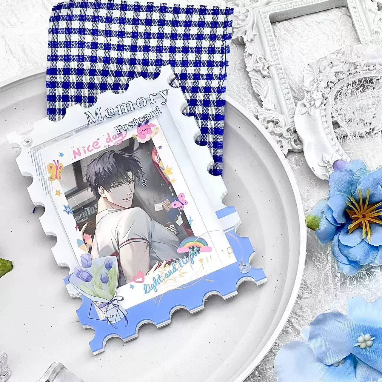 Original acrylic flower postcard Polaroid creative image model desk beauty display stand ornaments