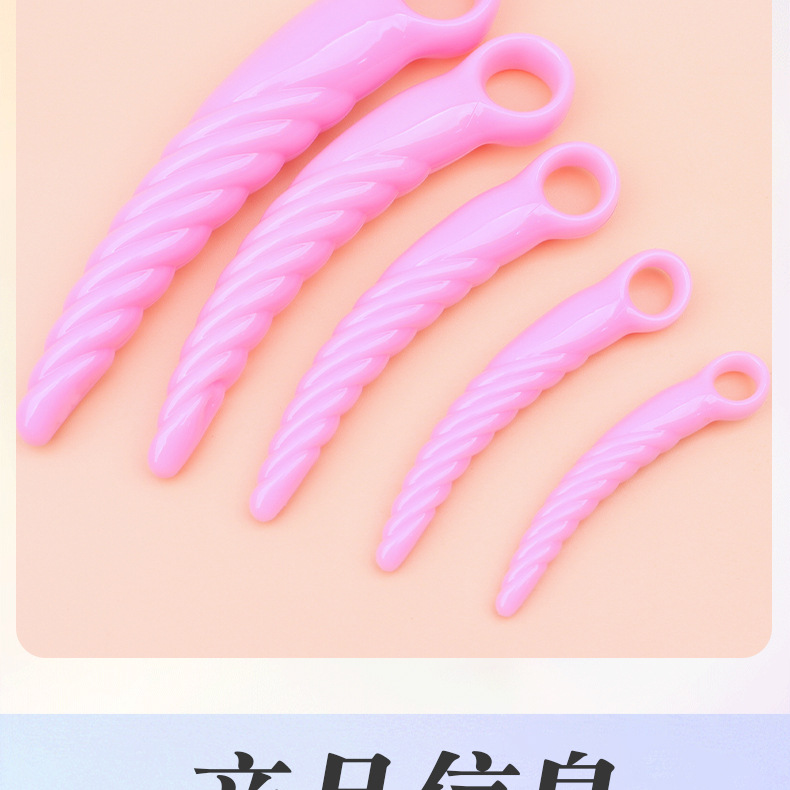 Ribbed Crescent Silicone Anal Plug, Manual Non-Vibrating Expander, Purple Size 5 — detail image 11
