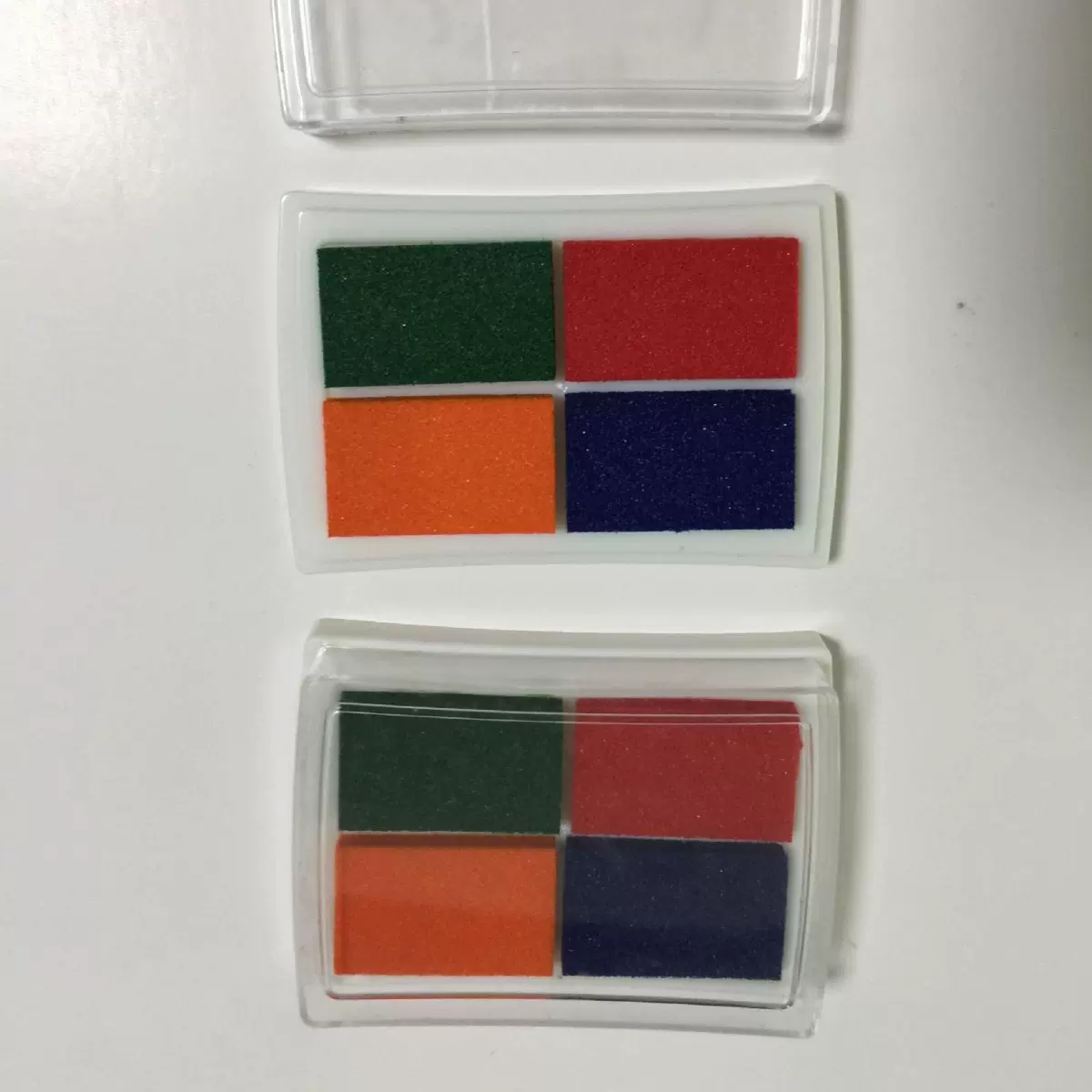 跨境代发DIY趣味印章 4色印台组合办公工具 水性回墨印章塑料印台