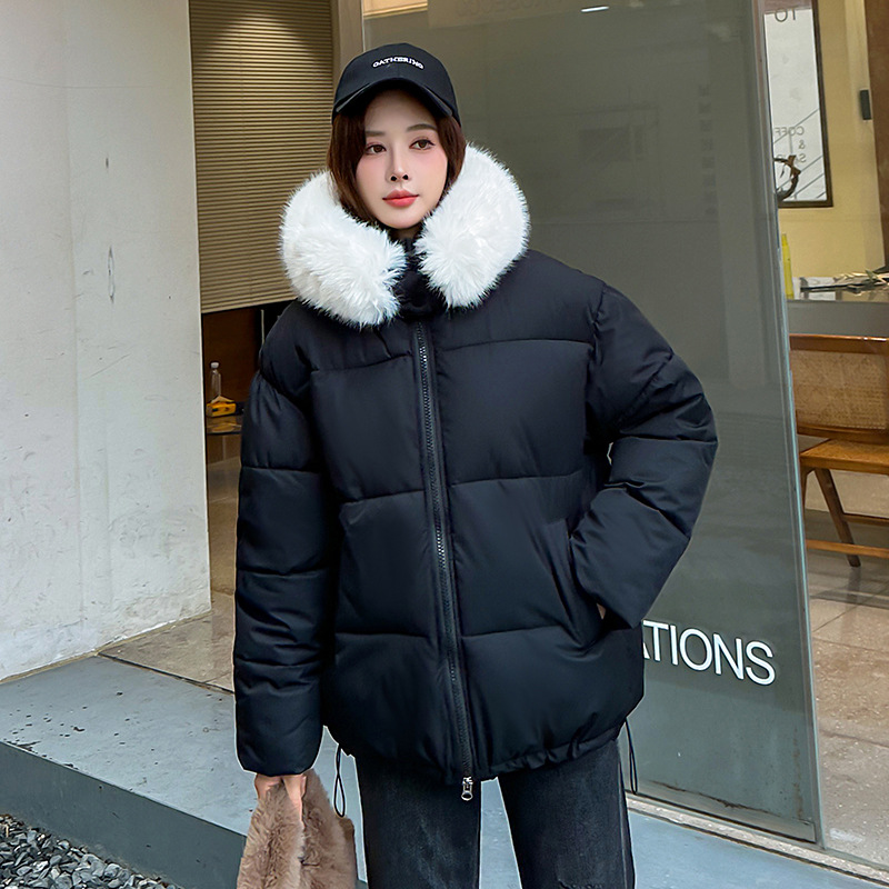 2024 invierno nuevo estilo coreano chaqueta de algodón corta con capuz suelta y gruesa chaqueta de pan chaqueta de algodón chaqueta de mujer image 7