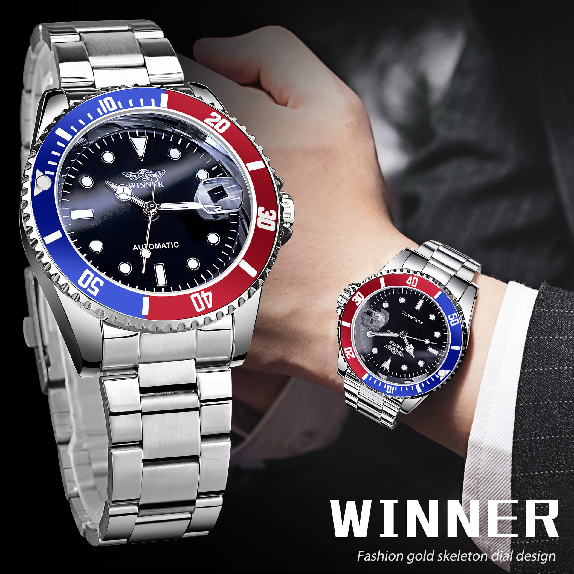 Men's Automatic Mechanical Watch With Stainless Steel Strap_voghion.com