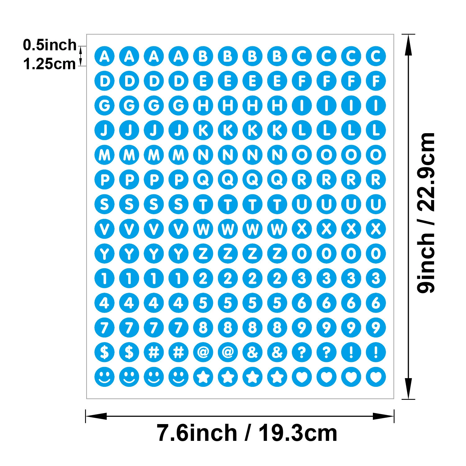 Waterproof sticker, cards, 0.5 inch, DIY