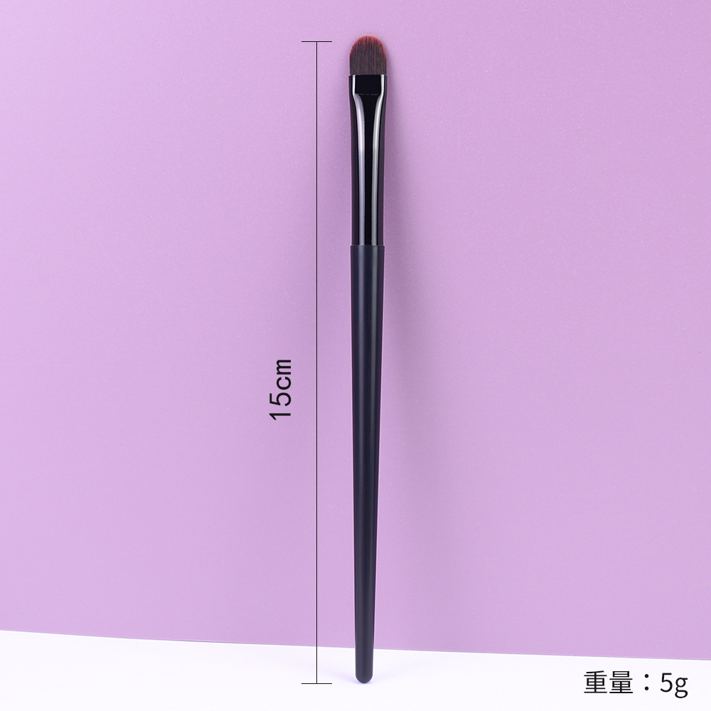 Cepillo de delineador de ojos de media luna Párpados extremadamente finos Cepillo de hoja de gusano de seda horizontal Cepillo de detalle preciso de cabeza plana de cabello suave ultrafino