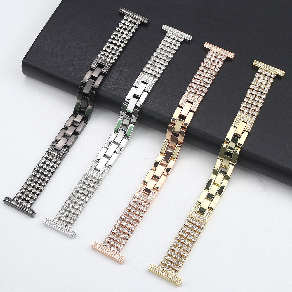 18/20/22mm Suitable for Huawei Gt4/5 Women's 41mm Four-Row Diamond Strap Metal Diamond Watch Strap