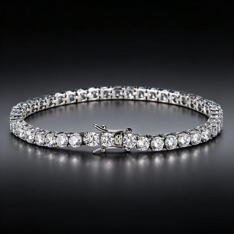 Bestseller in Europe and America: 3mm Wide Tennis Bracelet with High Shine White Zirconia, Silver Jewelry for Women, Light Luxury Accessories, Cross-Border E-commerce Bestseller in Europe and America: 3mm Wide Tennis Bracelet with High Shine White Zirconia, Silver Jewelry for Women, Light Luxury Accessories, Cross-Border E-commerce