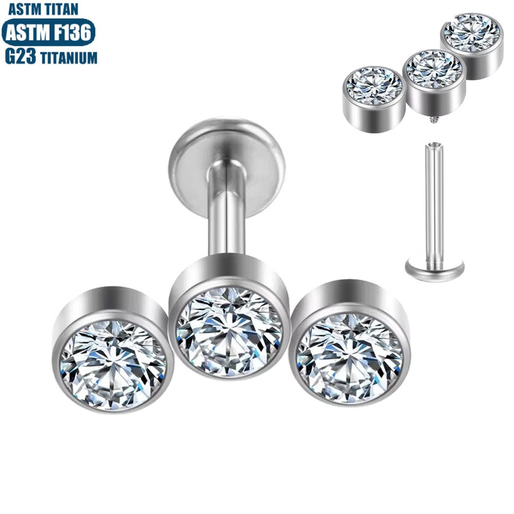 Labret stud lip piercing jewelry styling detail