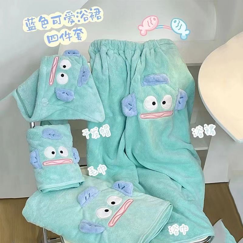 Clownfish Bath Towel Cross-Border Wholesale Coral Fleece Towel Autumn New Thickened Water-Absorbent Quick-Dry Girl's Bath Skirt Set