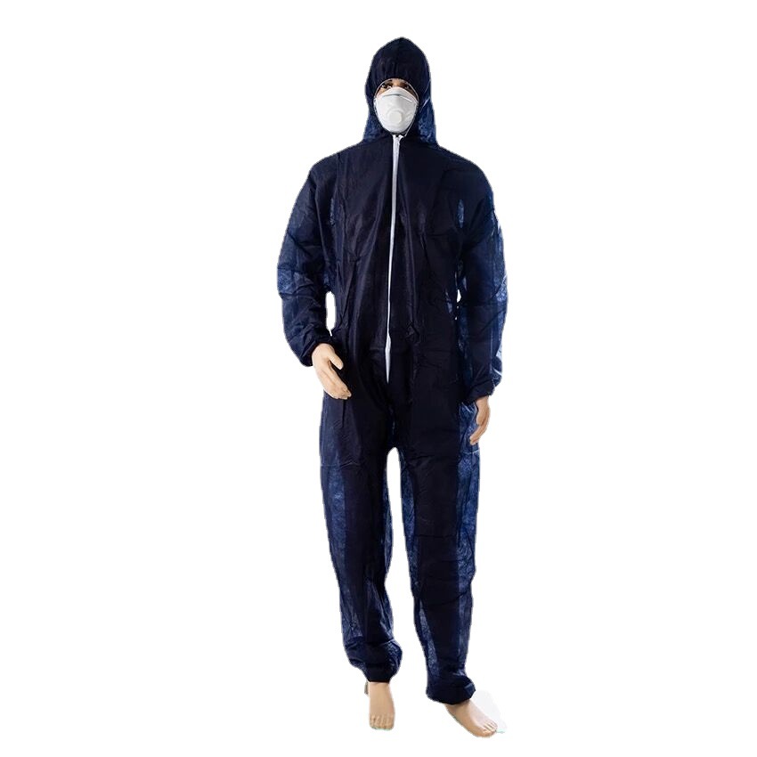 加厚民用厂家一次性工作服 酵素浴服 成人连体带帽无纺布防护服