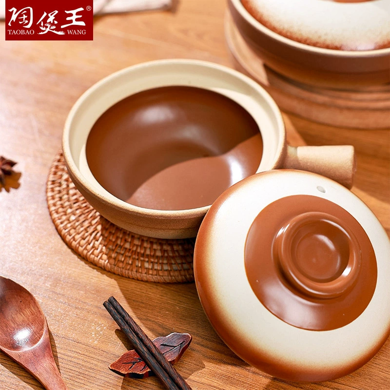 Глиняный горшок Tao Bao Wang для риса, старинный неглазурованный одноручный глиняный горшок с ручкой, сухой горшок, термостойкий для угольной плиты