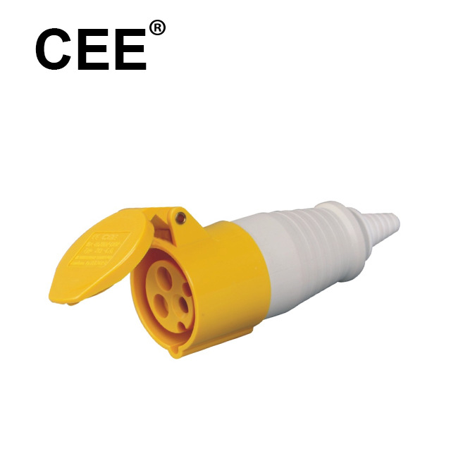 CEE-213L-4/223L-4黄IP44 16/32A 110-130V三芯2P+E工业插头插座