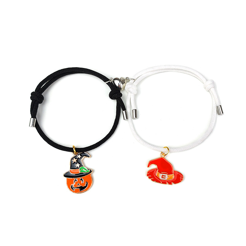 Bisutería Mayoreo De Halloween Calabaza Colgante Imán Pulsera Un Par Conjunto Nihaojewelry display picture 6