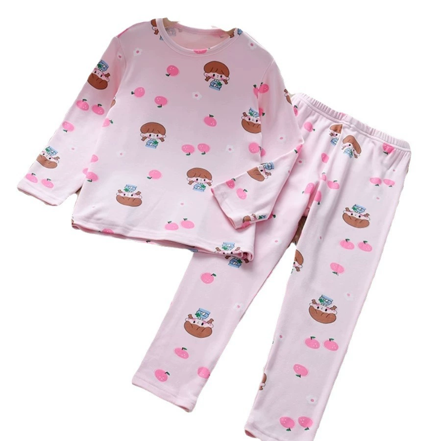 Pijama, термобелье, детский длинный рукав, рукава, набор, корейский стиль, оверсайз