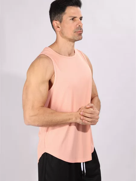 Crazy muscle cross-border men's quick-drying vest breathable thread elastic fitness running training sleeveless European and American large size