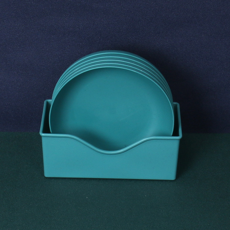 Trigo paja 15cm profundización plato de hueso redondo 5 piezas traje de base plato de pastel resistente a la caída plato aumentado