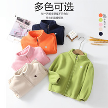 秋冬童装儿童摇粒绒外套男童加绒保暖卡通毛毛衣女童抓绒衣外穿