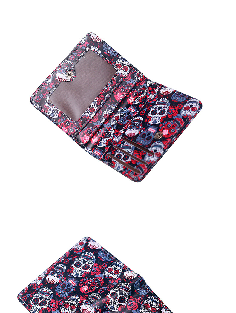 37g Weight Nylon Lining Material Open Closure Type Small Wallets Bags Type 1 Piece Quantity Holiday, Party Occasion PVC Material Halloween Festival Skull Pattern All Seasons Season Unisex Gender Printing Design Retro, Cool Style Style Square Shape Unisex Skull PVC Open Small Wallets 1