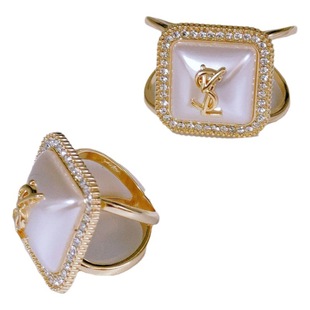 New Pearl square scarf buckle high-grade flash Diamond trim high-end coat belt buckle elegant scarf buckle jewelry