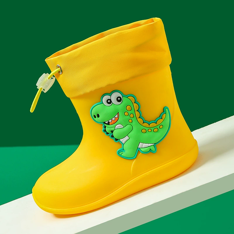 Симпатичные водонепроницаемые детские дождевые сапоги мультфильм плоское дно водонепроницаемые дождевые резиновые туфли из ПВХ детские дождевые сапоги четыре сезона