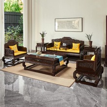 f1t明式红木家具赞比亚客厅沙发别墅中式大户型雕花家用沙发
