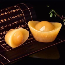 天然米黄玉厂家批发米黄玉元宝摆件工艺品黄玉金元宝风水聚宝盆元