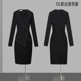 职业西装连衣裙不规则珠宝店教师前台正装收腰气质女气质接待批发
