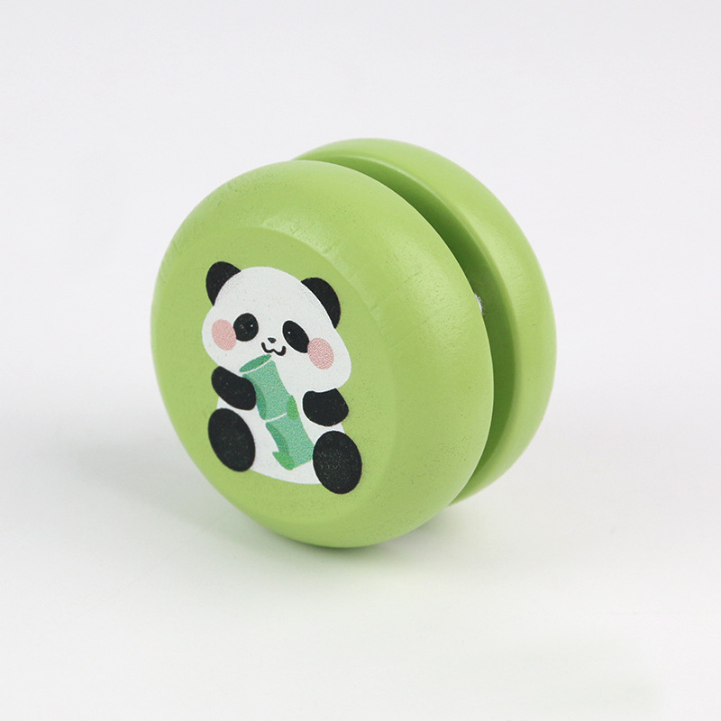 Weiweihu niños lindo dibujos animados de madera yoyo jardín de infantes rompecabezas de animales de kindergarten yoyo juguete nostálgico