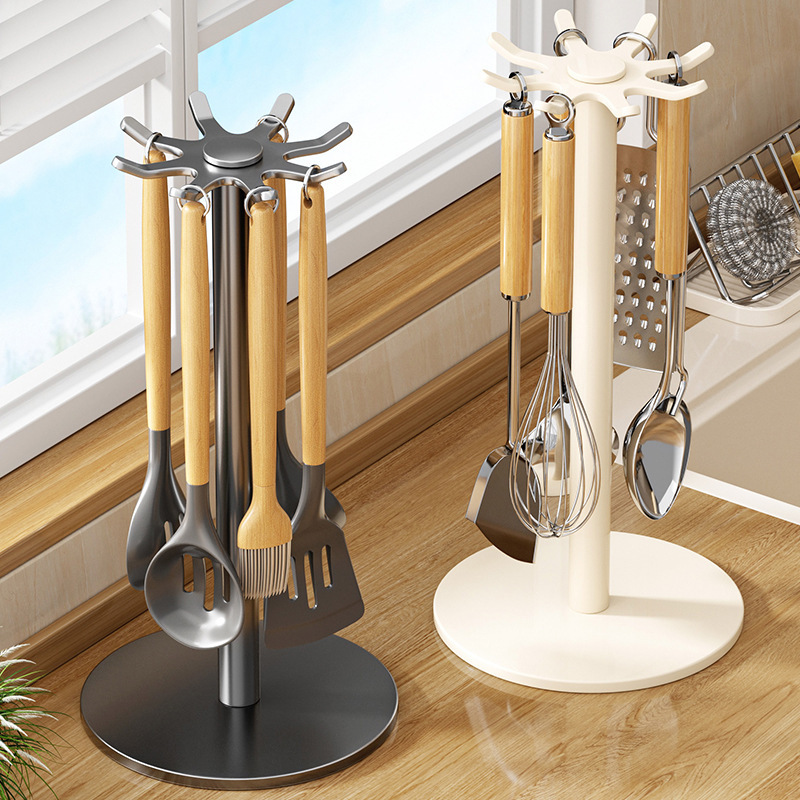 Kitchen Rotating Hook Pot Spoon Holder Household Countertop Hanging Spoon Spatula Soup Ladle Multifunctional Kitchen Utensil Storage Rack Kitchen Rotating Hook Pot Spoon Holder Household Countertop Hanging Spoon Spatula Soup Ladle Multifunctional Kitchen Utensil Storage Rack