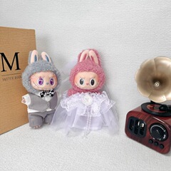 ベビー服のみ】ラブブ初代・三世代 エナメル製ブラインドボックス ペンダント ウェディングドレスセット 高品質アクセサリー