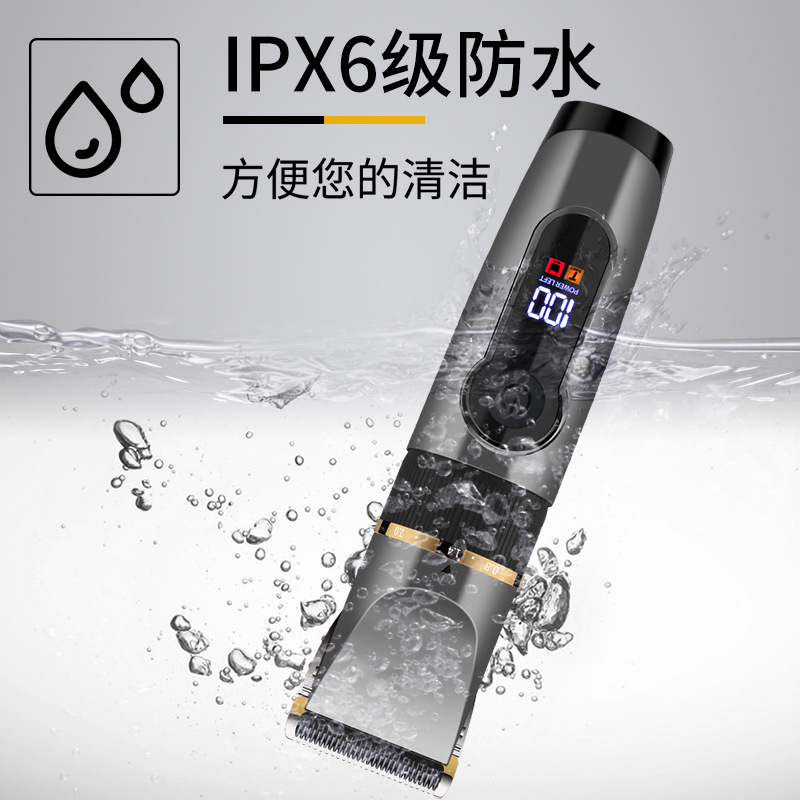 Amazon nuevo cortapelos eléctrico cortador de pelo de cerámica cabeza lavado afeitado Clipper pantalla LCD corte de pelo eléctrico Clipper