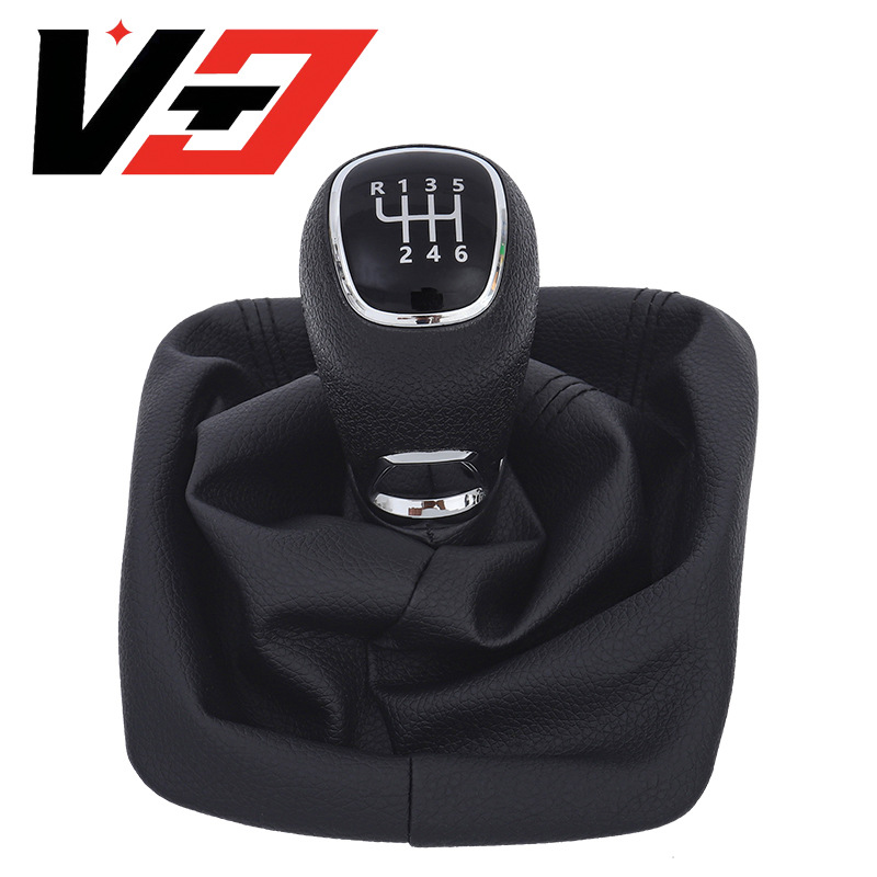 Suitable for Skoda Octavia A5 A6 2004-2012 Chrome Gear Shift Lever with Leather Cover