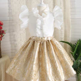 花童婚礼女孩礼服儿童钢琴演奏演出服轻奢小众高端女童周岁公主裙