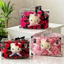 七夕送闺蜜礼物女生实用玫瑰永生花情人节真花生日摆件暖手工花