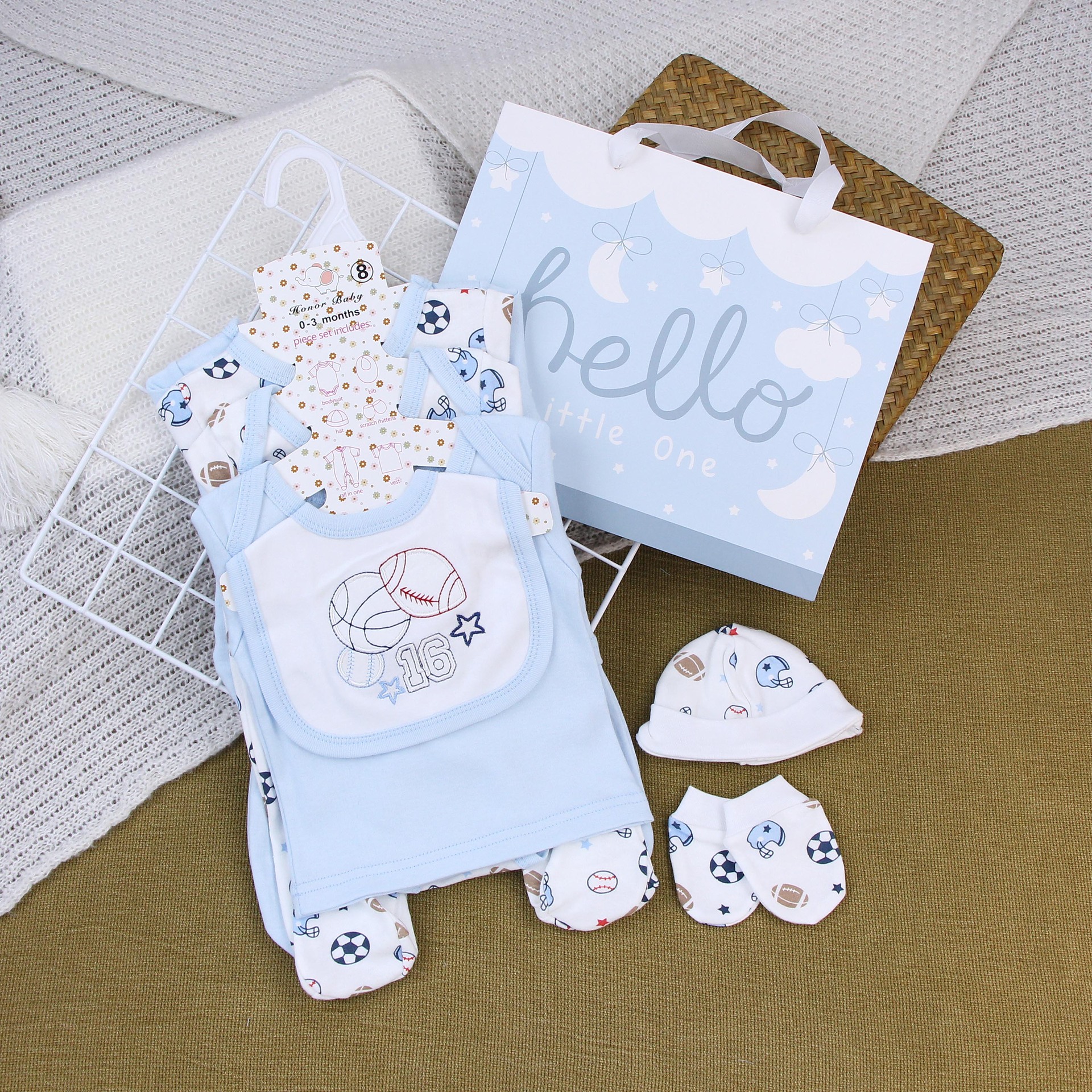 Caja de regalo de recién nacidos, ropa de escalada unida, ropa de algodón, ropa de bebé de luna llena, ropa de bebé para hombres y mujeres image 20