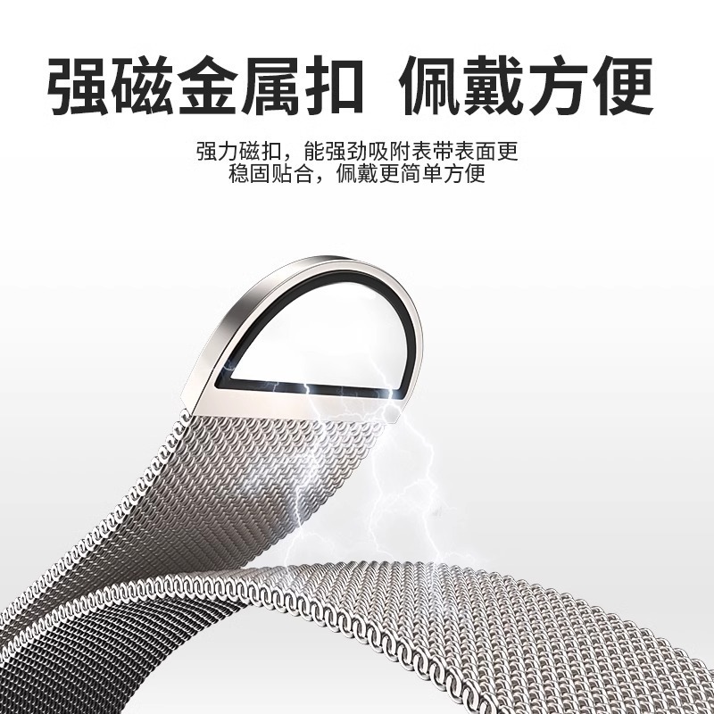 适用applewatch10苹果米兰i8手表带链s9不锈钢s8金属腕带7se磁吸3|undefined