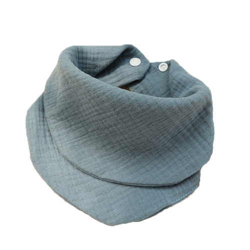 Cross-border plain two-use triangular scarf factory wholesale 4-layer cotton yarn soft absorbent baby bib baby bib 