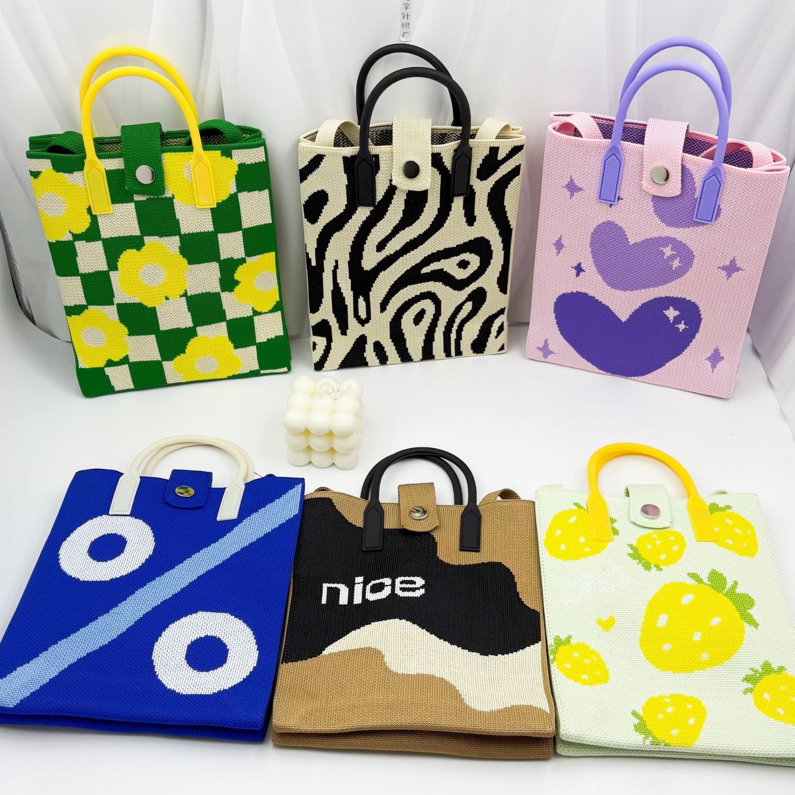 25款多巴胺中号针织手机包时尚百搭大容量手拎斜挎包韩版学生包