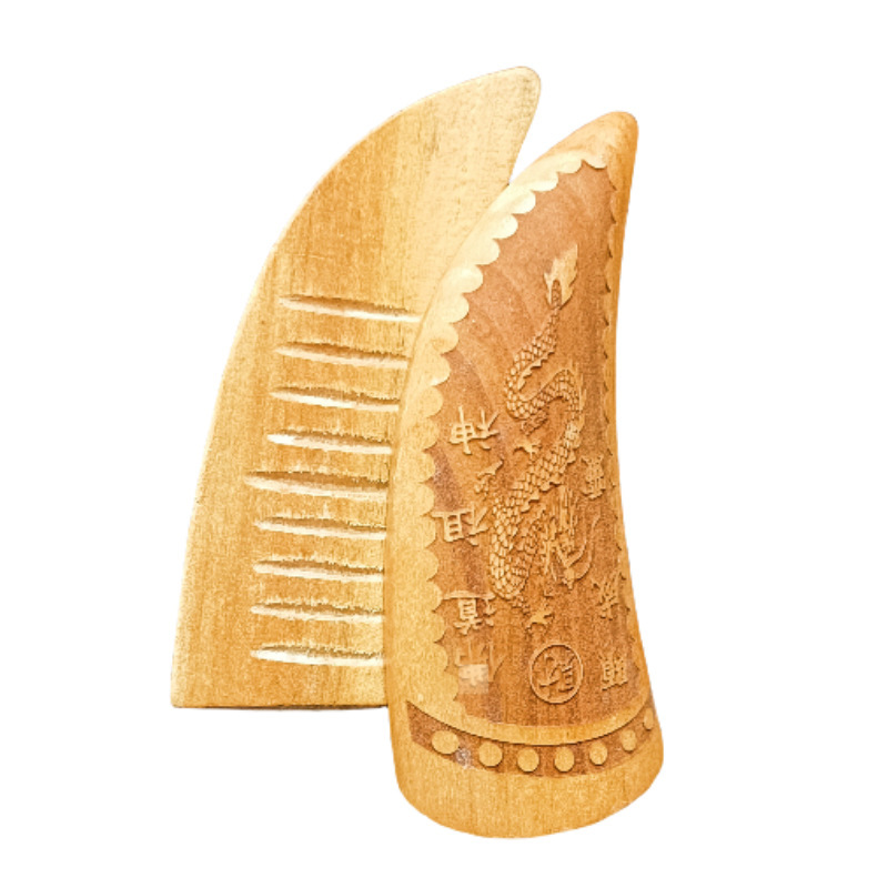 圣杯卦卦桃木羊角家用雕刻双龙木头吿中式传统贡卦居士卦批发