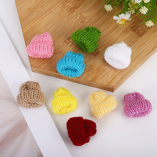 Cross-border Christmas mini hat Korean version knitted yarn hat DIY handmade pom-pom toy decorative accessories