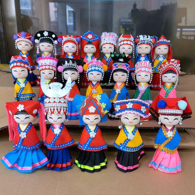 Куклы Мяо 56 этнических кукол куклы меньшинств куклы ручной работы деревянные куклы