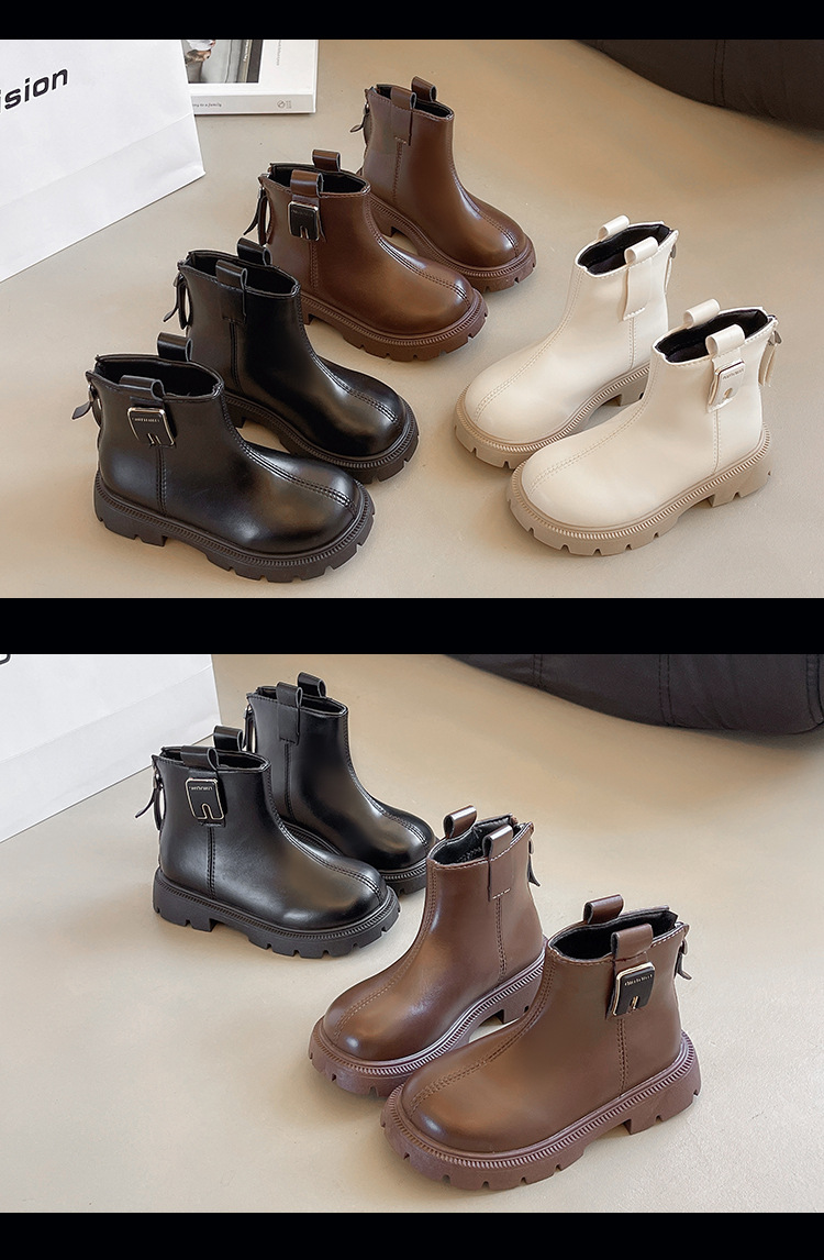 Martin 2024 Autumn/Winter New Collection Children's Short Black Soft soled British Style Girls' Boots_voghion.com