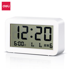 Deli LE102 &ndash; Popular LCD Simple Alarm Clock, Multifunction Electronic Alarm Clock, Smart Bedside Clock for Children&rsquo;s Bedrooms