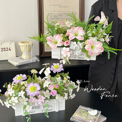 30cmフェンスシミュレーション花造花置物園芸造景鉢植え装飾花置物テーブル花置物花絹花