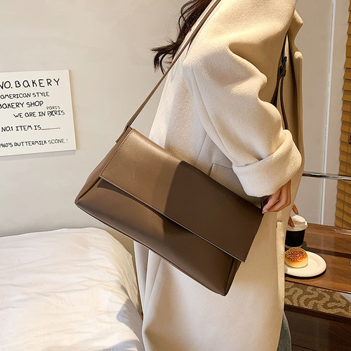 Ladies' 2025 Trendy Handbags - Korean Style, Stylish Small Square Bags, Solid Color, Simple Shoulder Bag, Soft Leather Crossbody Bag