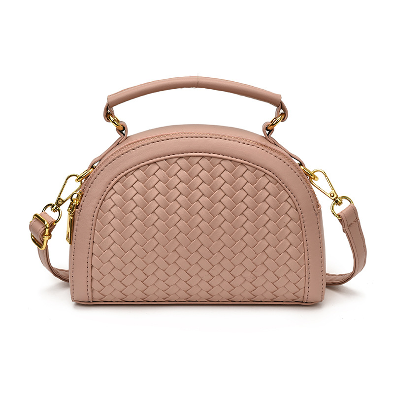 Fábrica de fuente al por mayor bolso semicircular leopardo mujer 2026 nuevo tejido empalme de alta calidad bolso de hombro