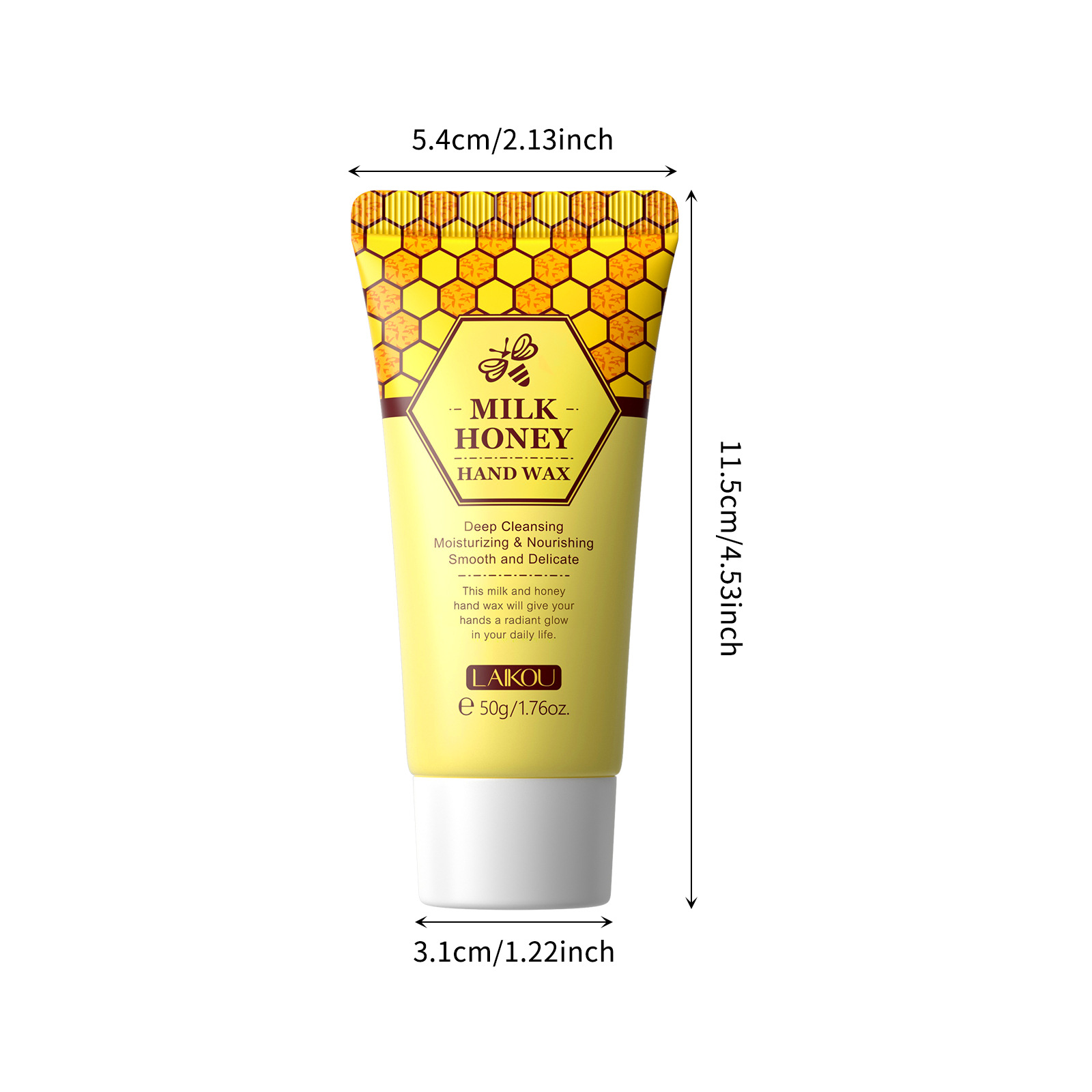 Cross-border English version LAIKOU Honey Milk Hand Wax 50g Hand Mask Moisturizing, hydrating and hydrating Autumn and winter manufacturer in stock details Picture