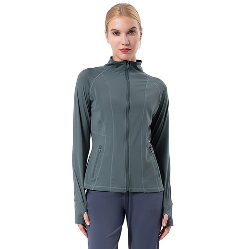  spring new women's yoga wear sports jacket quick-drying stand-up collar long-sleeved running outerwear fitness clothing cross-border