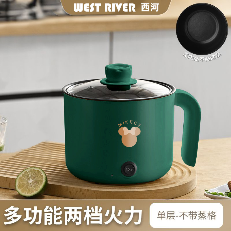 에메랄드 그린 1.8L 두꺼운 단일 냄비 [눌어붙지 않는 내솥] 튀김과 조림에 적합 - 누수 방지 기능 업그레이드