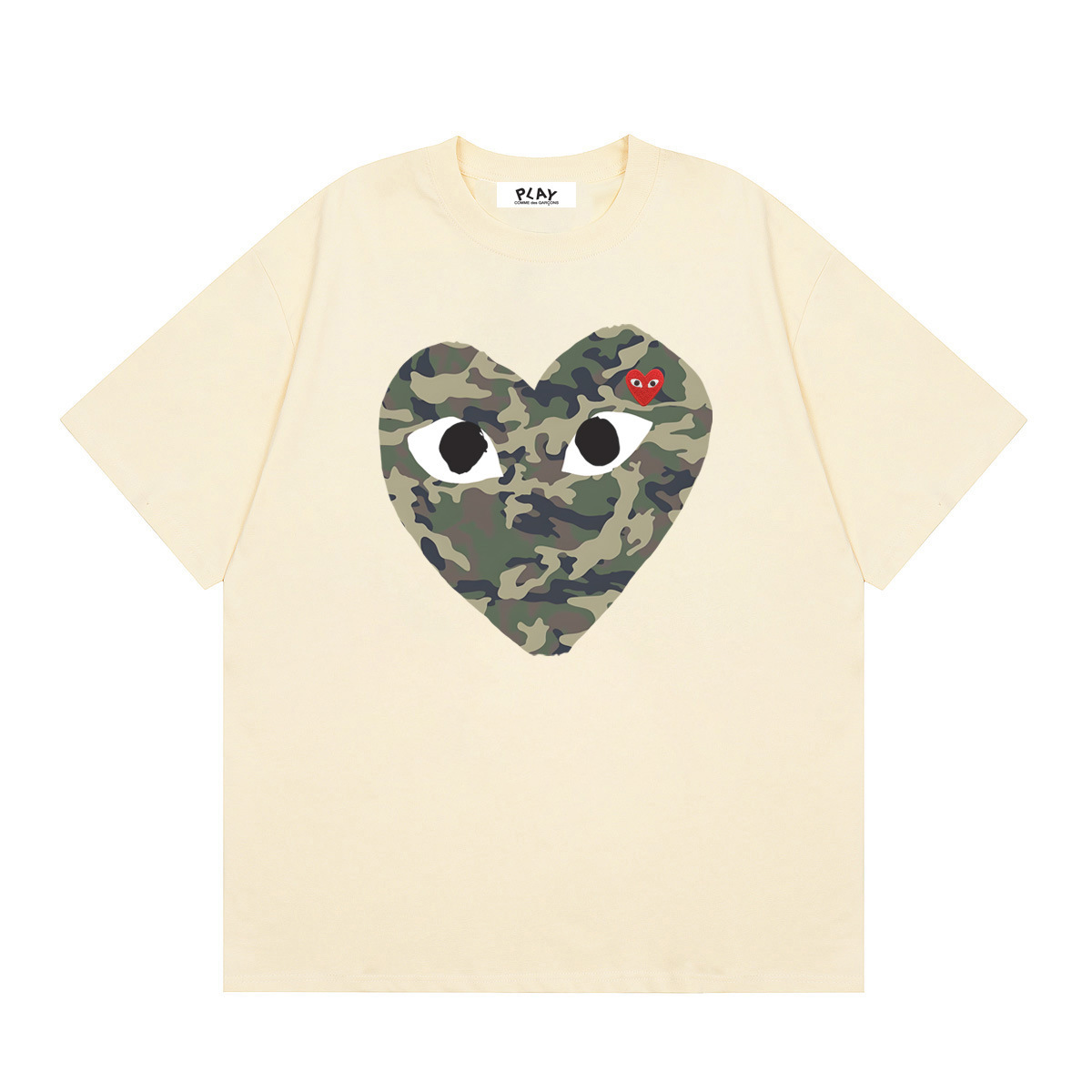 Comme des Garçons Play T-shirt Camo Heart Off-White